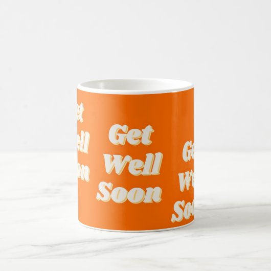 Get well soon text on orange kaffeetasse (Mittel)