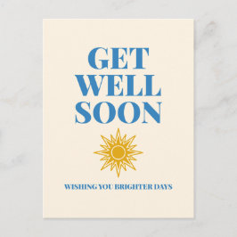 Get Well Soon Wishing You Brighter Days Postcard Postkarte