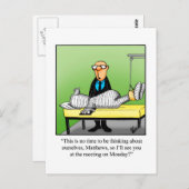 Get Well Spaß Postcard "Monday Meeting" Postkarte (Vorne/Hinten)