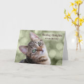 Get Well Tabby Kitten mit Green Bokeh Karte (Gelbe Blume)