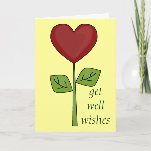 Get Well Wishes - Blooming Heart Flower Karte (Vorderseite)