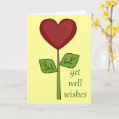 Get Well Wishes - Blooming Heart Flower Karte (Gelbe Blume)