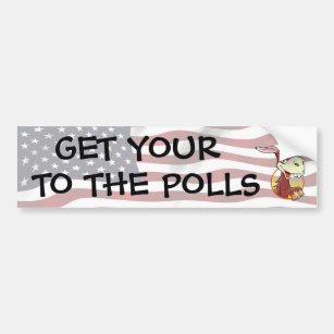 Get Your A$ to the Polls Funny Political Humor Autoaufkleber