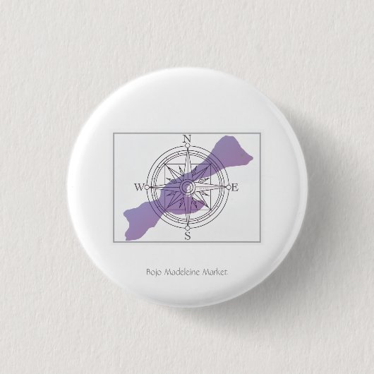 Get Your Bearings Island Compass Small Button Pin (Vorderseite)