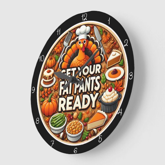 Get Your Fat Pants Ready Große Wanduhr (Winkel)