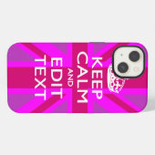 Get Your Keep Calm Text on Fuchsia Union Jack iPhone Hülle (Rückseite (Horizontal))