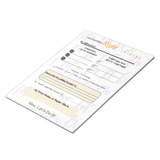 Get Your Mind RIGHT – 5-Minute Journal Notepad Notizblock (angewinkelt)