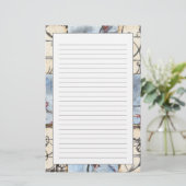 Getäfelte abstrakte Scrollwork Malerei Briefpapier (Stehend Vorderseite)