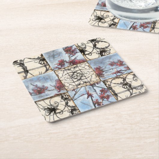 Getäfelte abstrakte Scrollwork Malerei Rechteckiger Pappuntersetzer (angewinkelt)