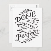 getan besser als perfekt - Schwarzweiss Postkarte (Vorne/Hinten)