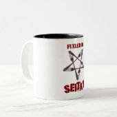 Getankt durch Seitan Zweifarbige Tasse (Vorderseite Links)