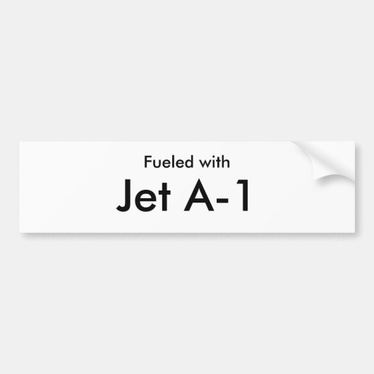 Getankt mit, Jet A-1 Autoaufkleber (Vorne)