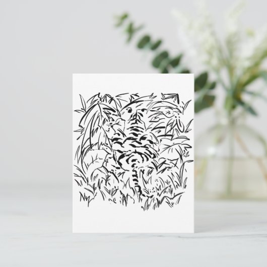 getarnter Tiger Postkarte (Stehend Vorderseite)