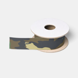 Getarntes grünes und braunes Militär Satinband