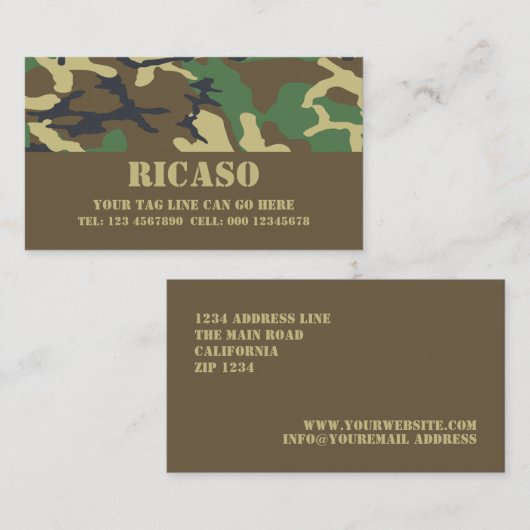 Getarntes Muster Visitenkarte (Vorne/Hinten)