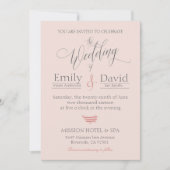 Getaway Car Wedding Romantic Blush Pink Einladung (Vorderseite)