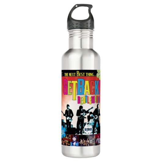 GetBack!® Beatlemania Offiziell Poster Wasser Flas Edelstahlflasche (Vorderseite)