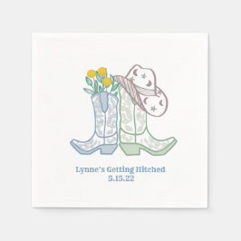 Getched Hitched Bachelorette Rodeo Cowgirl Serviette