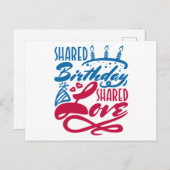 Geteilte Geburtstagsgeteilte Liebe Postkarte (Vorne/Hinten)
