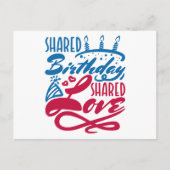 Geteilte Geburtstagsgeteilte Liebe Postkarte (Vorderseite)