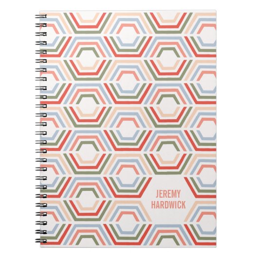 Geteilte Hexagons Geometric Journal - Crimson Notizblock (Vorderseite)