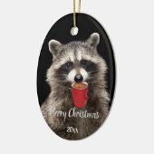 Geteilter Kaffee Raccoon Drink Kaffee Keramik Ornament (Links)