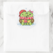 Geteilter Winterschal Runder Aufkleber (Tasche)