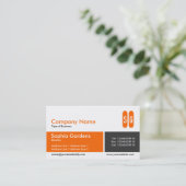 Geteiltes Band - orange und dunkelgrau - Initialen Visitenkarte (Stehend Vorderseite)