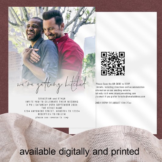 Getestet QR Foto Overlay Gay Wedding Einladung