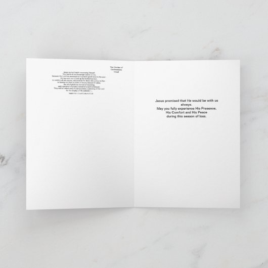 Gethsemane Sympathy Card (Innenseite)