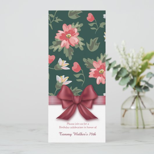 getickt mit einer Bow-Einladung Einladung (Stehend Vorderseite)