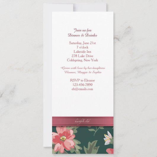 getickt mit einer Bow-Einladung Einladung (Rückseite)