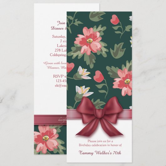 getickt mit einer Bow-Einladung Einladung (Vorne/Hinten)