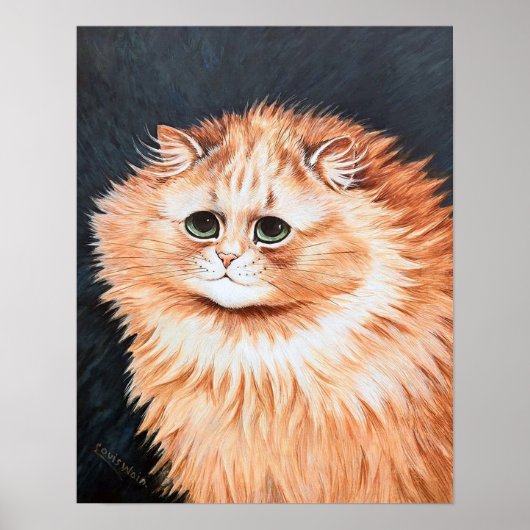 Getigelte Katze, Louis Wain Poster (Vorne)