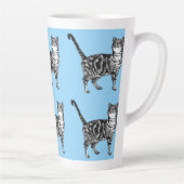 Getigert Katze Whimsical Hellblaue Katzen Mädchen Milchtasse (Rechts)