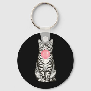 Getigert Kaugummi Katze Niedlich Lustige Katze Blä Schlüsselanhänger