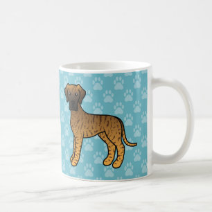 Getigerte Cartoon Dogge Hunde auf Blau Kaffeetasse