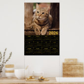 Getigerte Katze 2026 Kalender Poster (Küche)