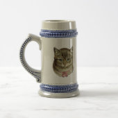 Getigerte Katze Bierglas (Links)