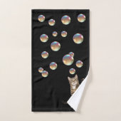 Getigerte Katze Blasen Katze  Badhandtuch Set (Handtuch)