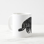 Getigerte Katze im Schneelichtglanz Kaffeetasse (Vorderseite Links)