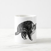 Getigerte Katze im Schneelichtglanz Kaffeetasse (Mittel)