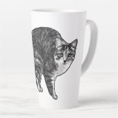 Getigerte Katze im Schneelichtglanz Milchtasse (Rechte Ecke)