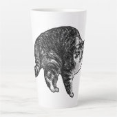 Getigerte Katze im Schneelichtglanz Milchtasse (Vorderseite)