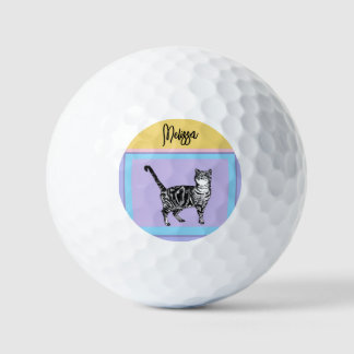 Getigerte Katze Lila Katzen Frauen Pastellfarben Golfball