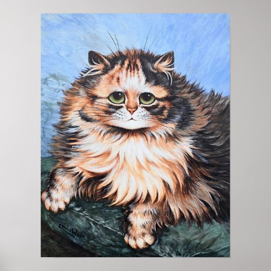 Getigerte Katze, Louis Wain Poster (Vorne)