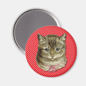 Getigerte Katze Magnet (Vorderseite/Rückseite)