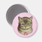 Getigerte Katze Magnet (Vorderseite/Rückseite)