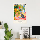 Getigerte Katze Matisse Druck Lustige Espresso Kun Poster (Heimbüro)