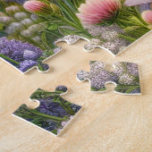 Getigerte Katze mit Blumen Puzzle (Seite)